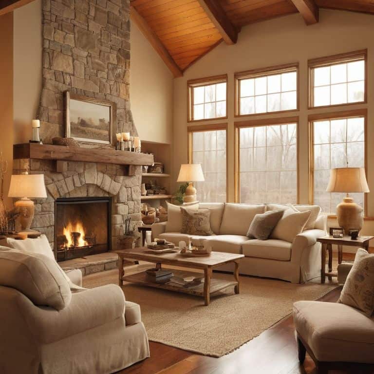 Cozy living room lighting ambiance