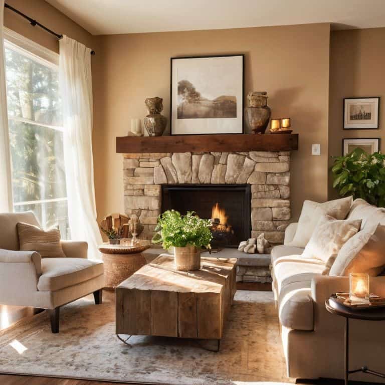 Cozy living room lighting ambiance