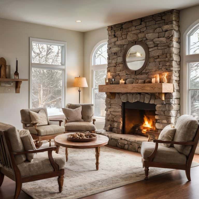 DIY fireplace makeover before after
