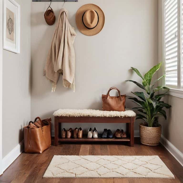 Cozy entryway rug in modern home