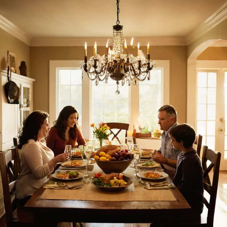 Family dinners at home together