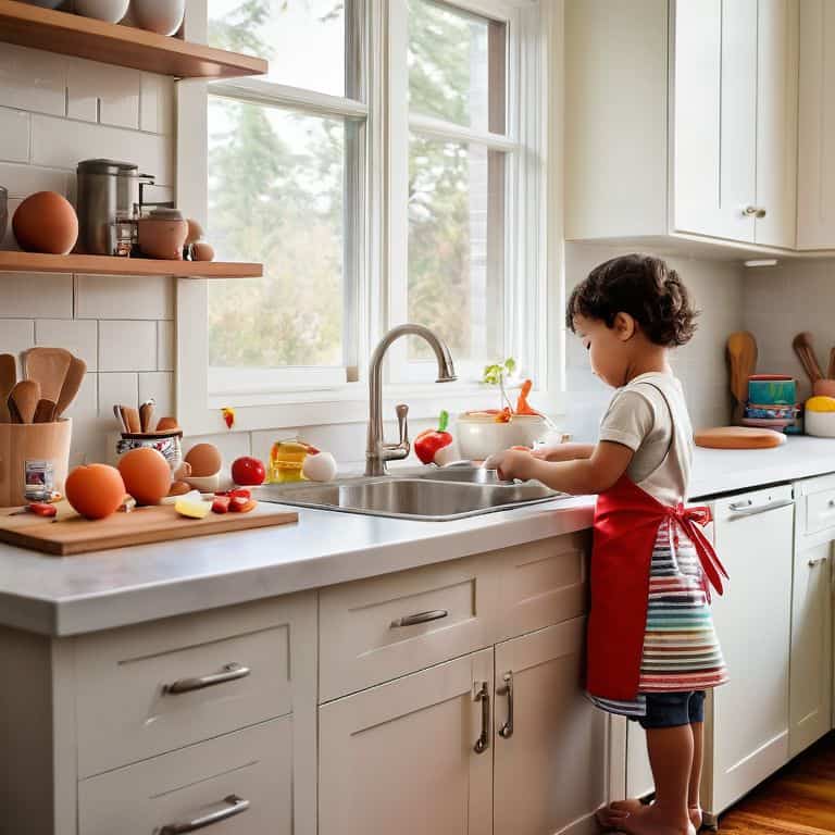 Kids cooking space setup at home