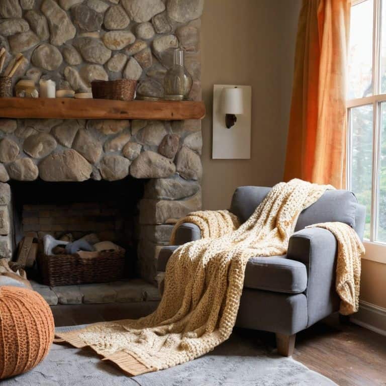 Knitted throws and blankets for home