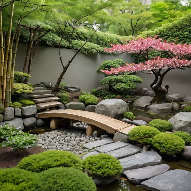 Serene meditation garden outdoor space