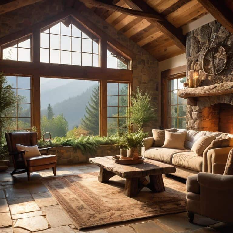 Natural home elements in warm decor