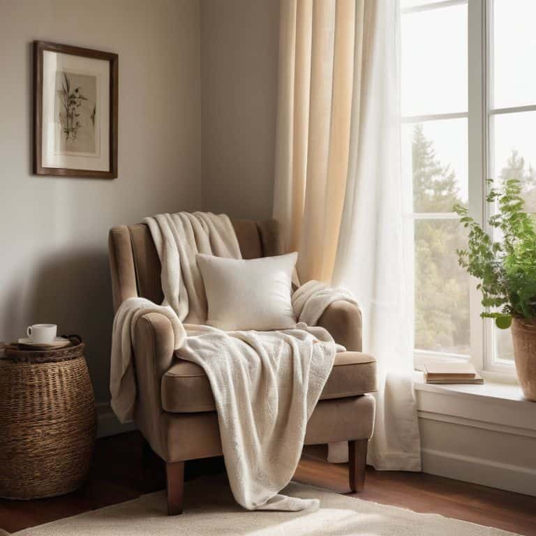 Natural light and fabrics warm ambiance