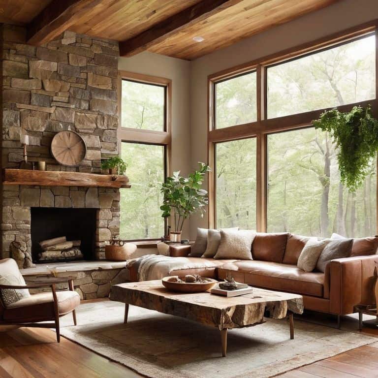 Natural wood accents in home decor