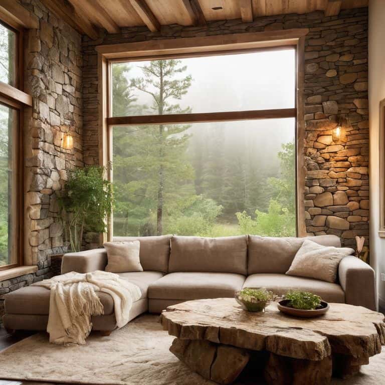Rustic home with stone elements