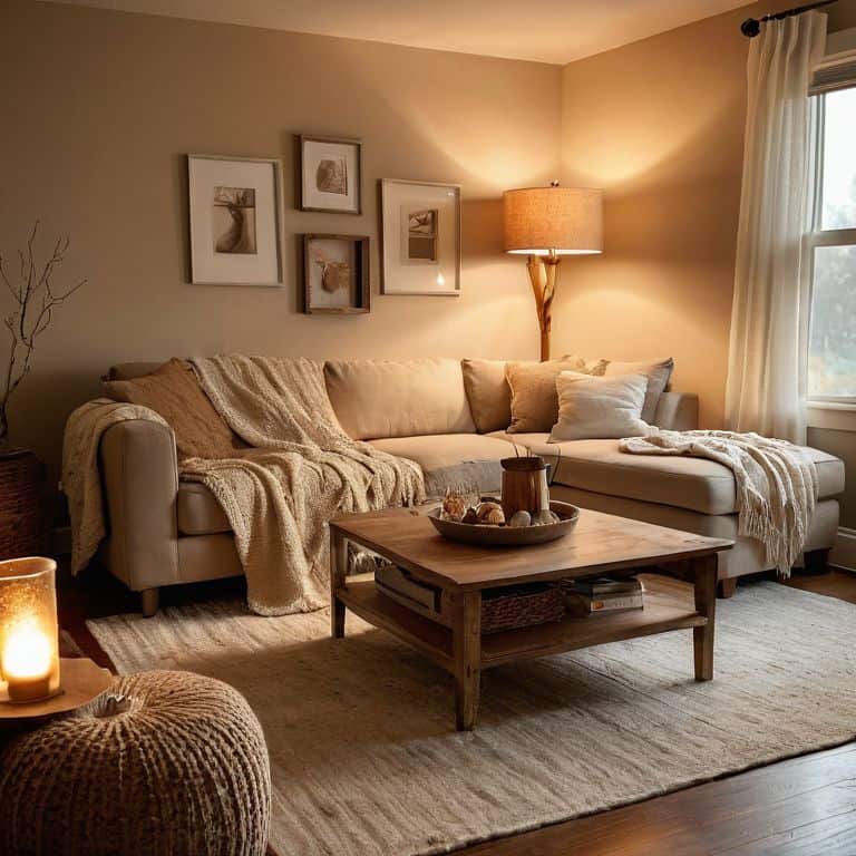 Cozy warm home lighting interior scene