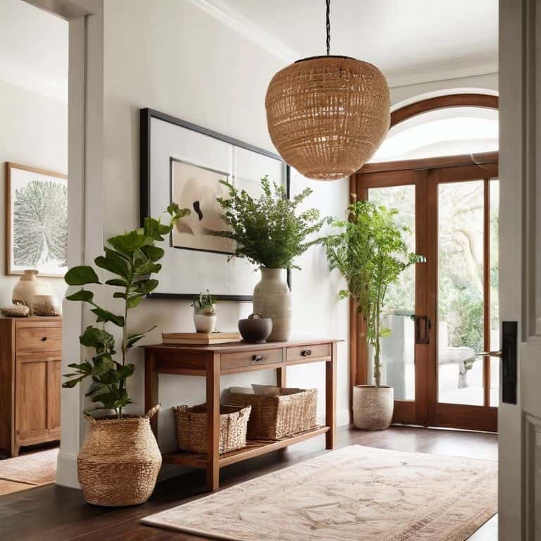 Welcoming entryway with warm decor