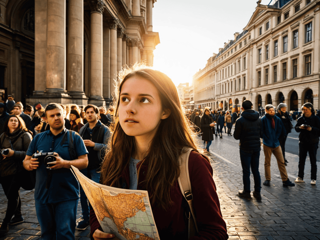 Exploring city like a tourist guide