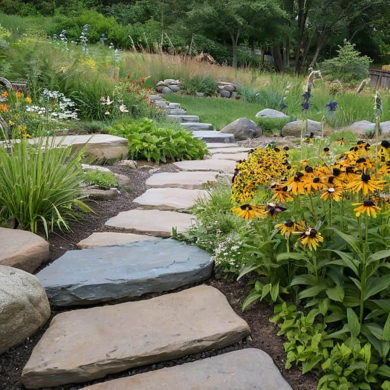 Native plants gardening in bloom
