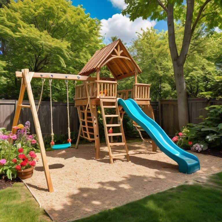 DIY backyard playground equipment installation