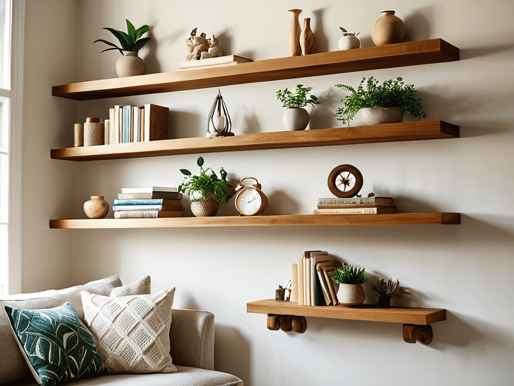 DIY wall shelves installation