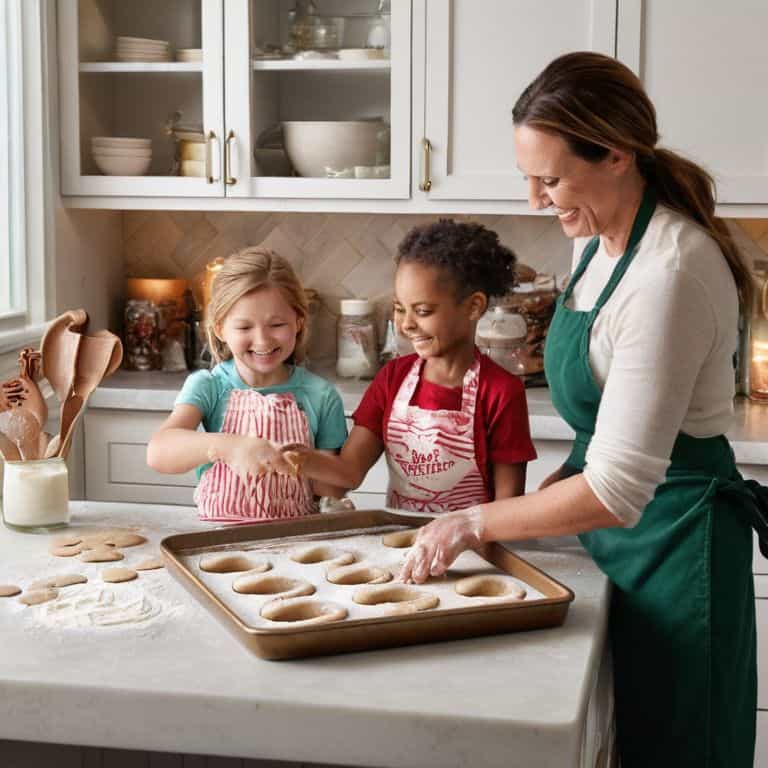 Holiday baking with kids in kitchen