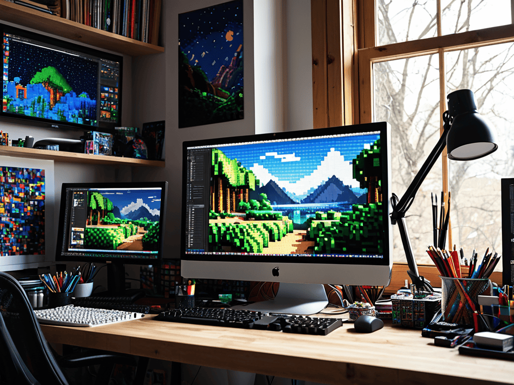 Pixel Art Renaissance style image
