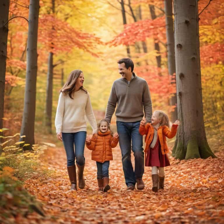 Seasonal family activities outdoors together