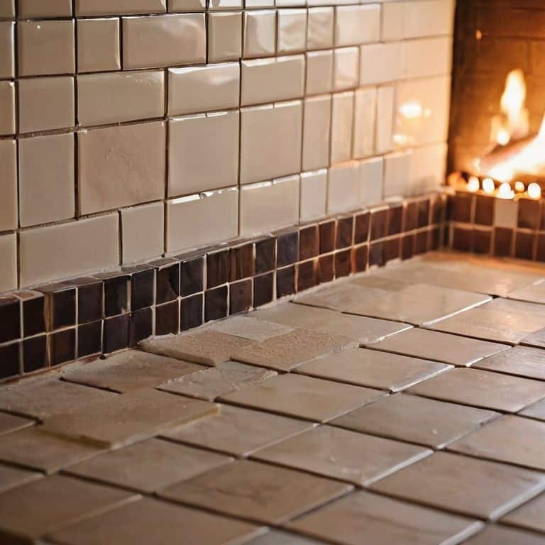 Tiling fireplace surround installation