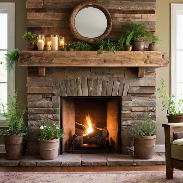 Rustic Fireplace Mantel Design