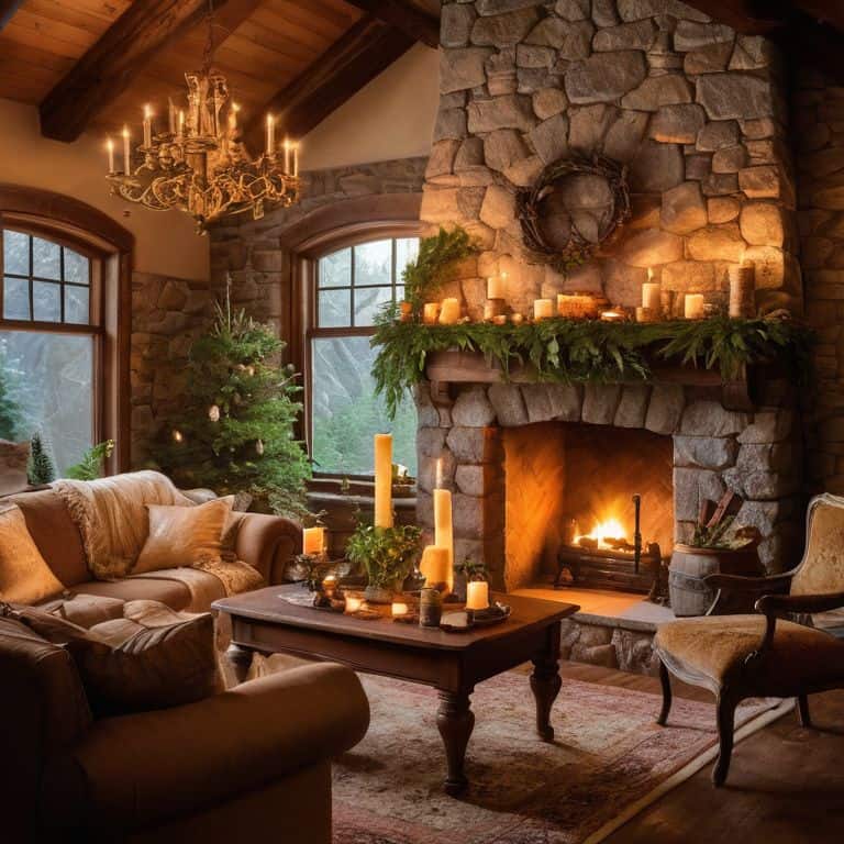 Ignite fireplace mantel with blazing tips
