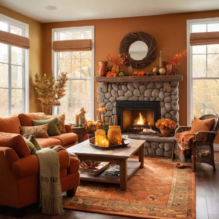 Fall home decor autumn setup