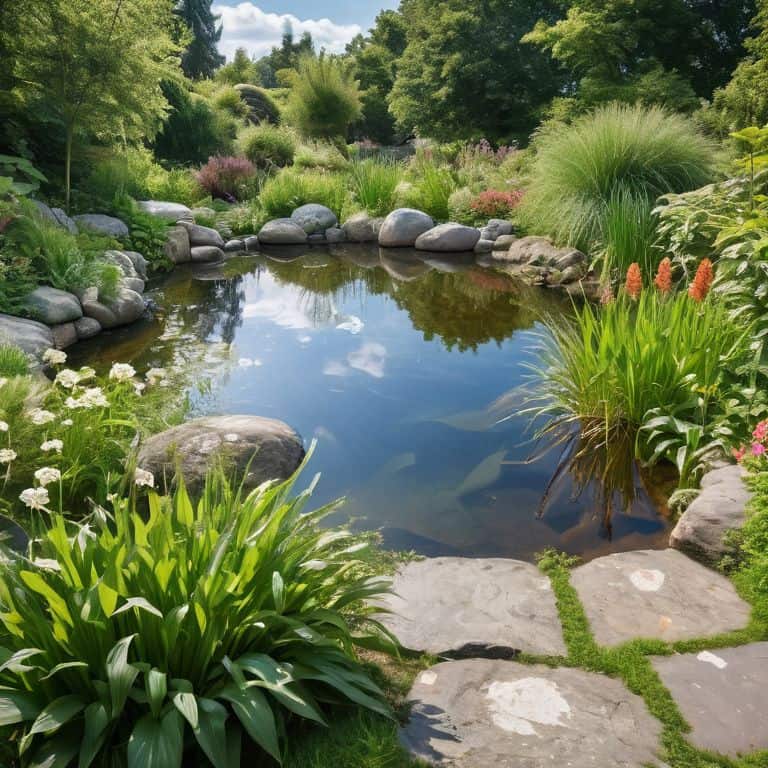 Garden pond location scenery