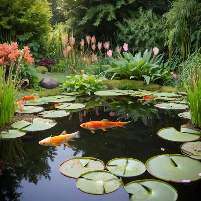 Thriving Garden Pond Ecosystem