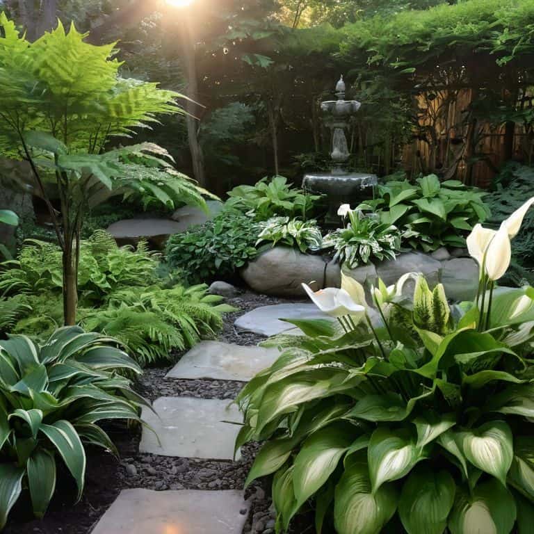 Plants for meditation garden serene backdrop