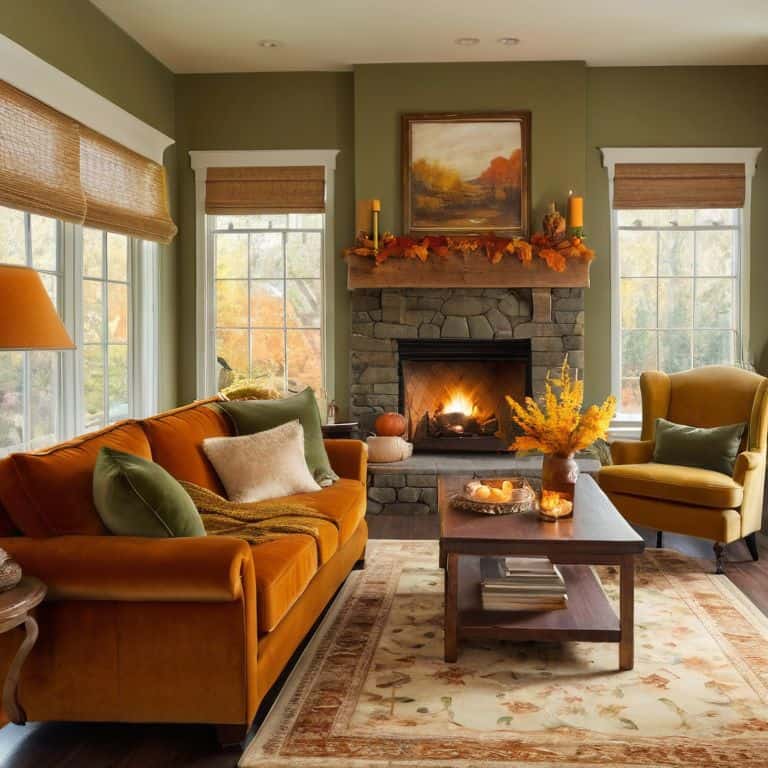 Seasonal color schemes warm home decor