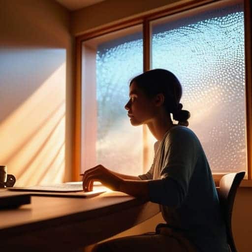 Person practicing mental energy auditing.